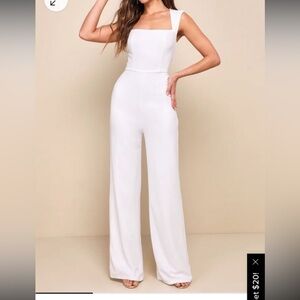 Lulus Enticing Endeavors Jumpsuit White